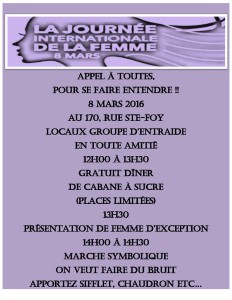 Appel à toutes pour se faire entendre